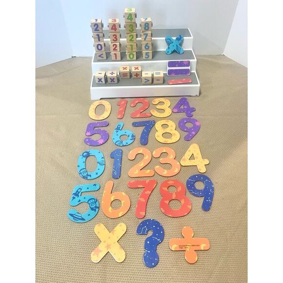 Lakeshore snap together wooden number blocks & X-large magnetic numbers - Picture 1 of 9
